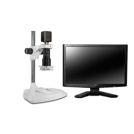 SCIENSCOPE Auto-Focus Digital Inspection System With Compact LED On Lab Stand MAC-PK1-E2D-AF